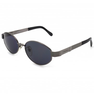 Blue sunglasses with spring hinges