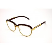 Diamond Round Frame Clear Lens Glasses