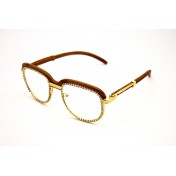 Diamond Round Frame Clear Lens Glasses