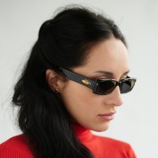 Black rectangular vintage sunglasses