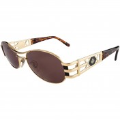 Oval sunglasses with double bar on top