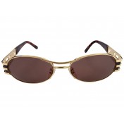 Oval sunglasses with double bar on top