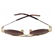 Oval sunglasses with double bar on top