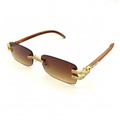 Vintage Wooden Frame Retro Sunglasses