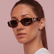 Metal oval sunglasses unisex