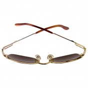 Sunglasses oval gold metal frame