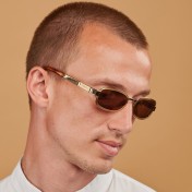 Sunglasses oval gold metal frame